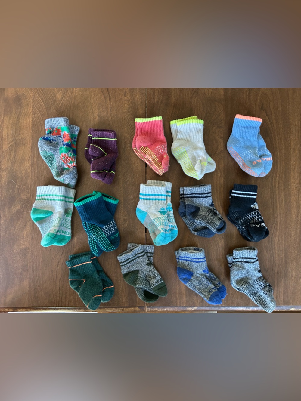 14 Pairs Bombas Mixed Baby/Toddler Non-Slip Socks - Multicolor
